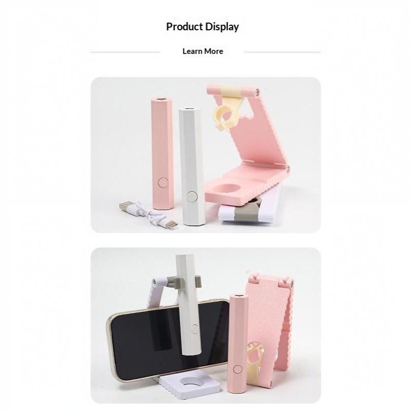 Mini Portable UV Nail Lamp Quick Dry Foldable Stand 2000mAh Long Battery for Home Travel Nail Art Beginners