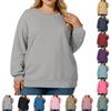 Oversized Plus Size Sweatshirt Tops For Women Long Sleeve Crewneck Pullover