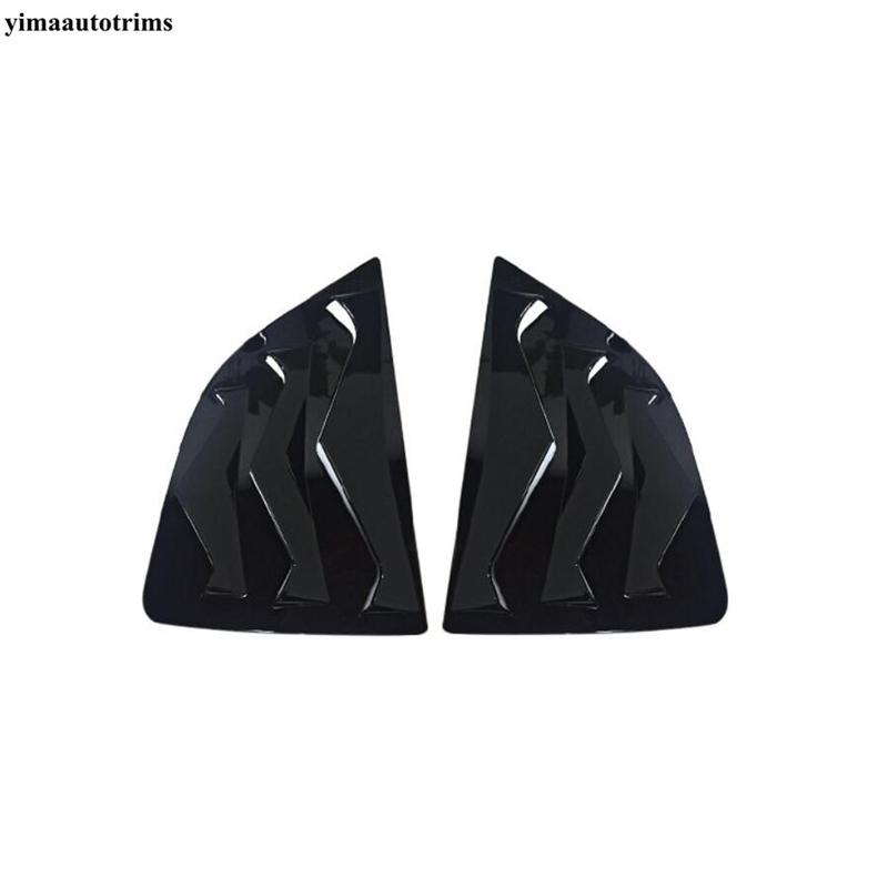 Black Rear Window Shutter Louver Sun Shade Side Air Vent Panel Decoration Cover Trim Accessories For Honda FIT JAZZ 2014 -