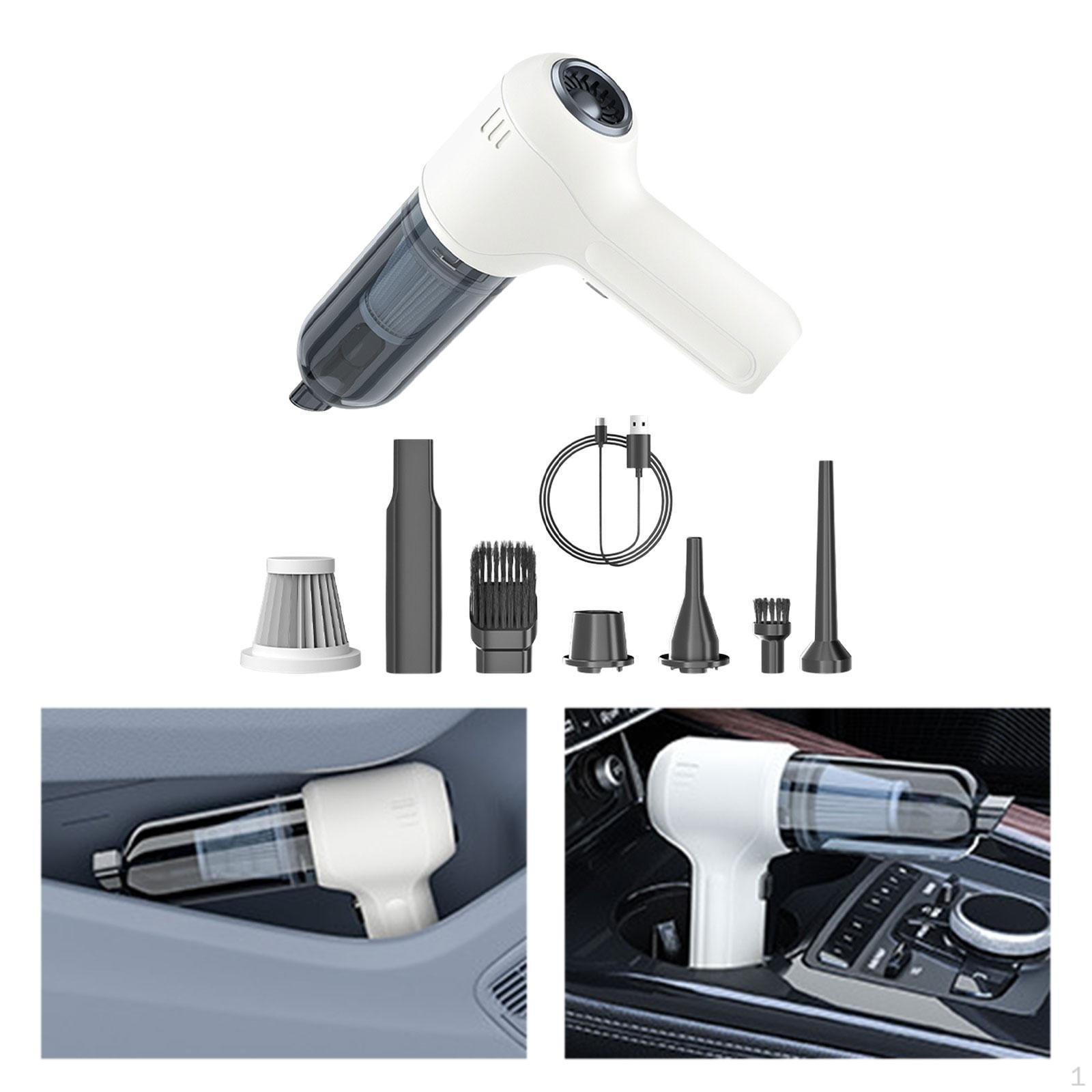 

Car Vacuum Cleaner Automotive 10000PA Strong Suction Digital Display USB Rechargeable белый