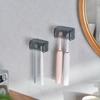 Dustproof Wall Mounted Toothbrush Holder With Cover 2 Slots Self Adhesive Toothbrush Storage Organizer For Shower Bathroom