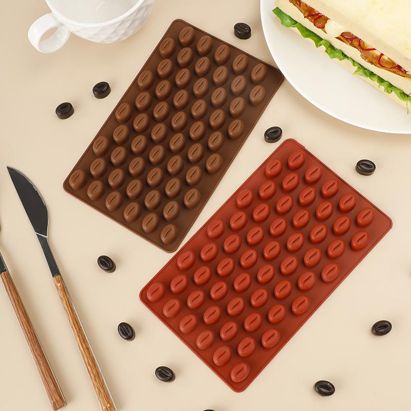 55 Pezzi Stampo Cioccolato Chicchi di Caffè Attrezzatura per Dolci Fai-da-te Facile da Sformare Stampo Creativo per Caramelle Fornitura per Dolci