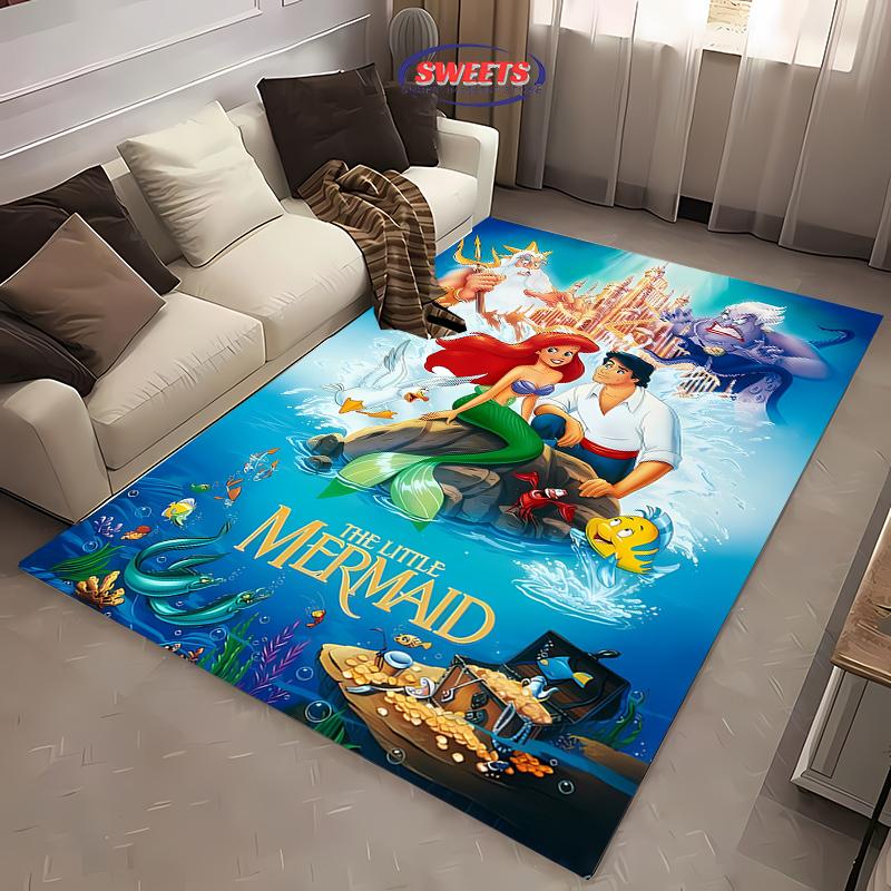 New Shelves! Little Mermaid Ariel Princess Carpet, Living Room Bedroom Office Area Kid's Room of Choice,Non-slip Mat Potdemiel