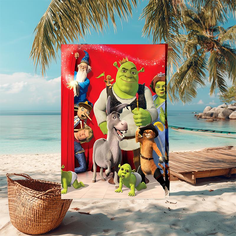 1pc Shrek3 Beach Towel, Comfortable and Thick, and Swimming/Bath/Picnic/Camping Towel, Suitable for Seaside Beaches