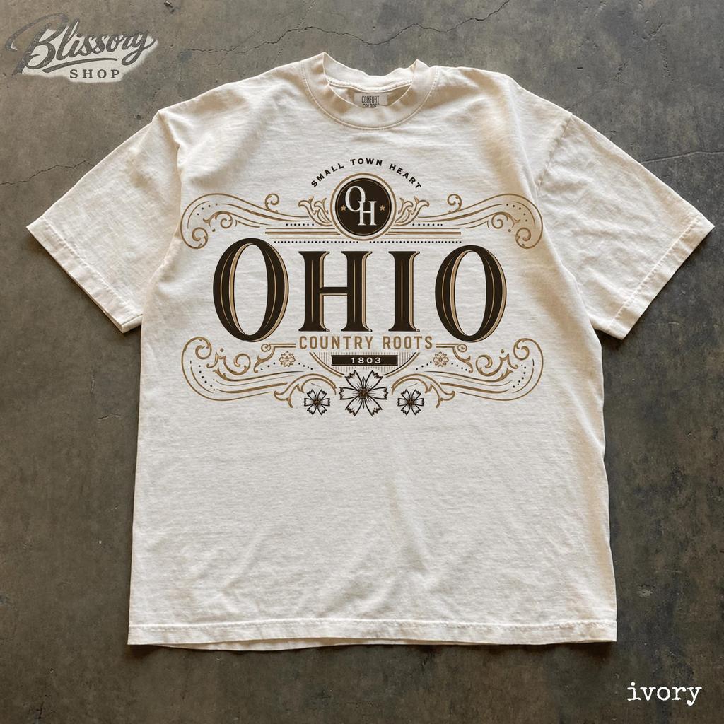 Vintage Ohio T-Shirt, 90s Americana Shirt, OH Heritage Tee, Retro Typography Gift, Comfort Colors®