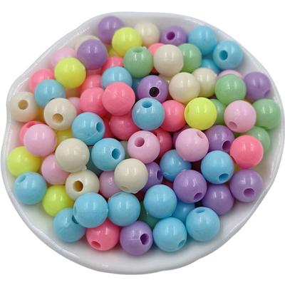 High Quality Loose Beads Round 4-14mm for Necklace Bracelet Making Candy Color Fashion DIY Jewelry Accessories 30-500Pcs