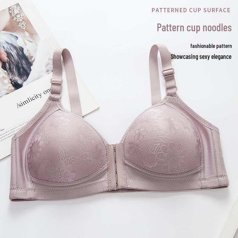 Plus Size Wire-Free Front Buckle Breathable Bra with Side Support
