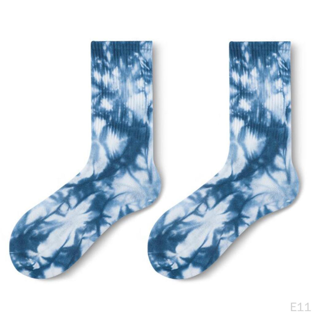 Pair Tie-dyed Crew Hipster Printed Socks
