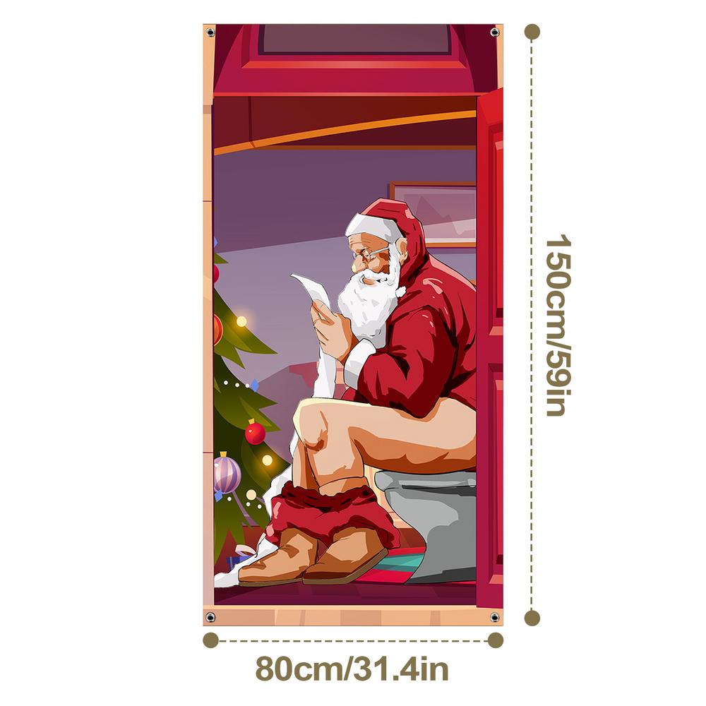 

Рождественские украшения на дверь Рождественский чехол на дверь с Санта-Клаусом Рождественский декор для двери Забавная печать с Санта-Клаусом Праздник