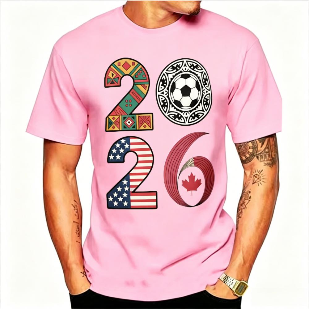 Fashion Men's T-shirt 2026 Summer Casual Short-sleeved Cotton Fabric T-shirt Men Women Comfortable Breathable Printed T-shirt