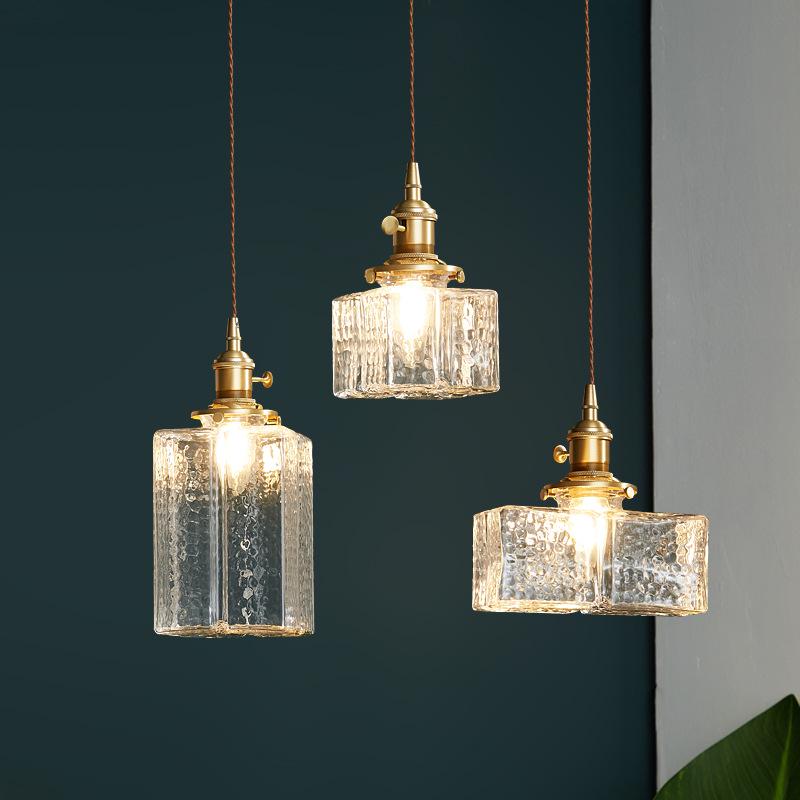 Japanese Retro Three-Head Glass Pendant Light for Restaurant, Cafe, Bar, or Home Entrance