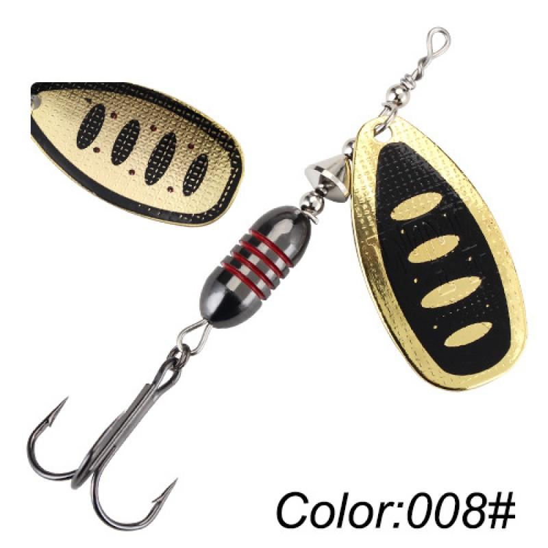 18g Rotating Spinner Lure Bass Pike Fishing Sea Freshwater Artificial Bait With Treble Hook