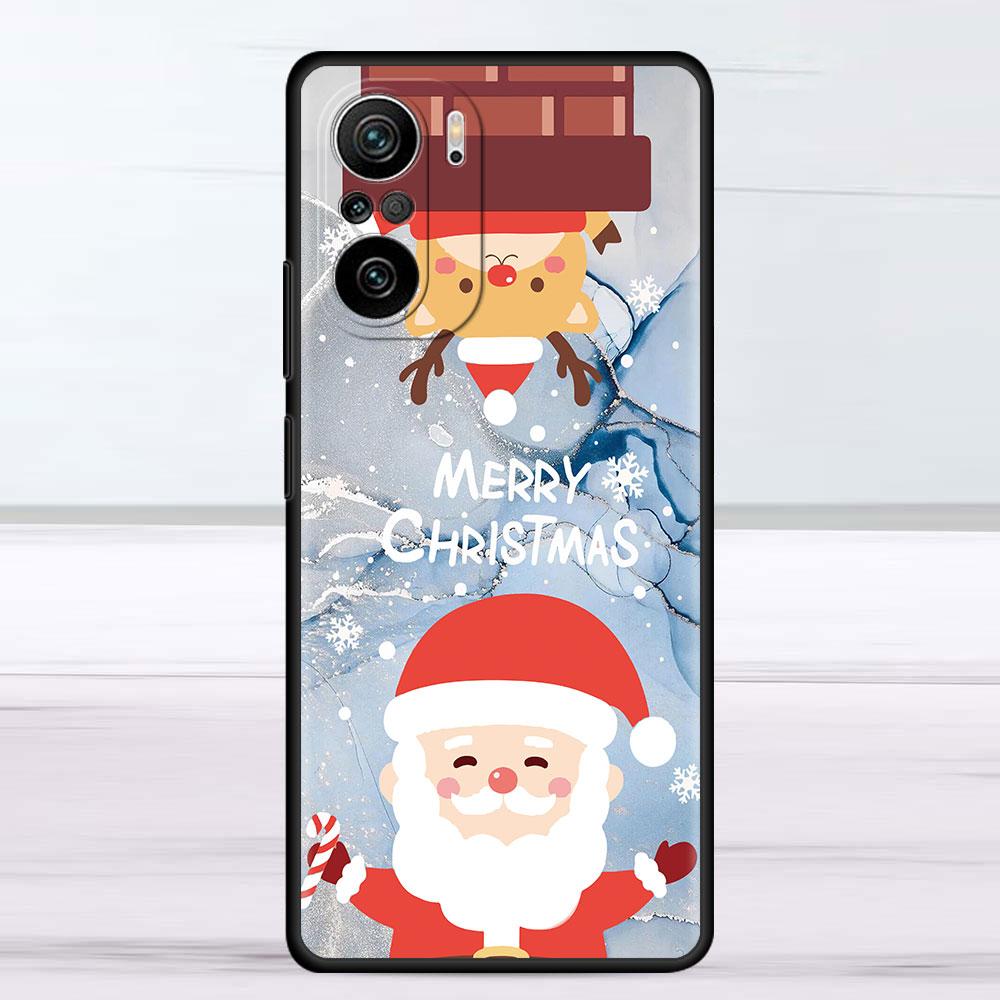 Marble Cute Santa Snowman Case For Xiaomi Redmi Note 11 10 9 Pro K40 10S 9S 9A 9C Phone Cover 9T 8 8T 7 11T Silicone Shell