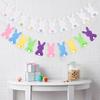 Cute Rabbit Banner Garland Happy Easter Party Hanging Bunting Felt Flags Spring Home Decoration Kids Birthday Party Supplies