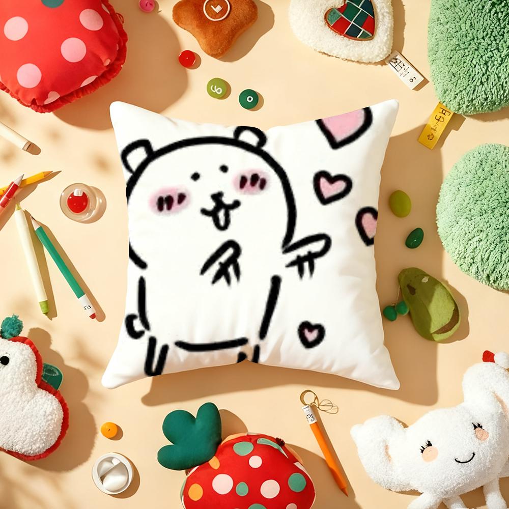 Japan Cute J-Joke Bear Christmas Pillow Case Plush Fabric Soft Double-Sided Printed Sofa Warm Winter Home Gift Cushion Cover