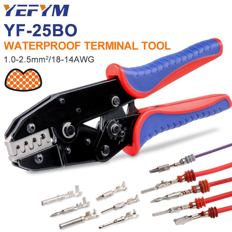 Waterproof Connector TerminalCrimping Tool,Ratcheting Wire Crimping Pliers.It Is Suitable for AWG 18-14(1.0-2.5mm²)and Is an Electrical Crimping Tool.