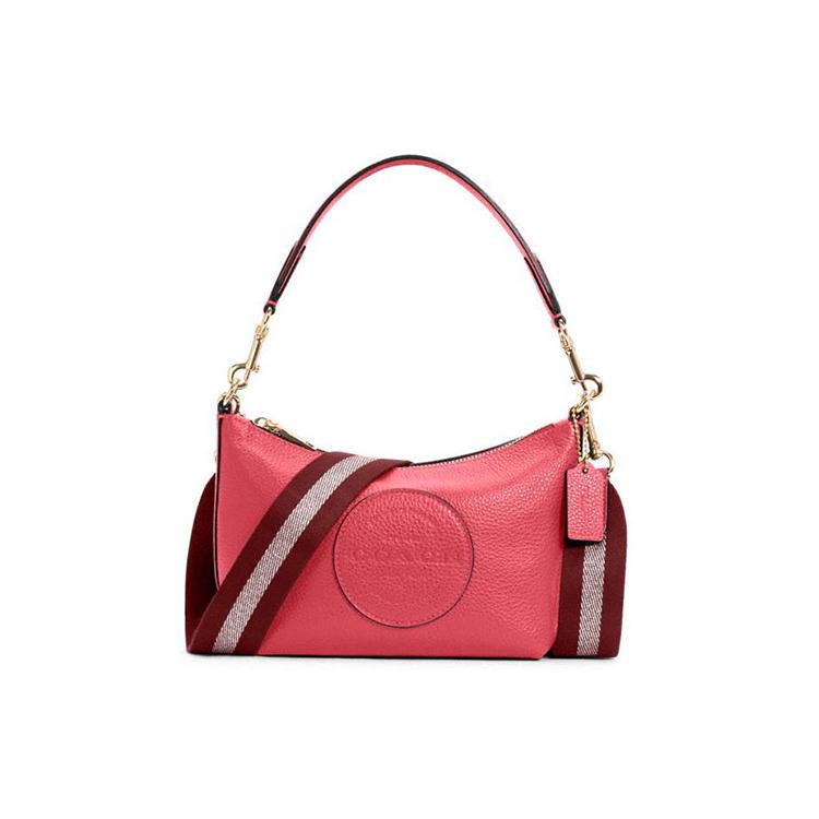 

New COACH Dempsey Litchi Grain Leather Shoulder Bag, Handbag, Shoulder Bag, Crossbody Bag Women s Watermelon Red C2829-IMFUS 17.8*7.6*12.7CM