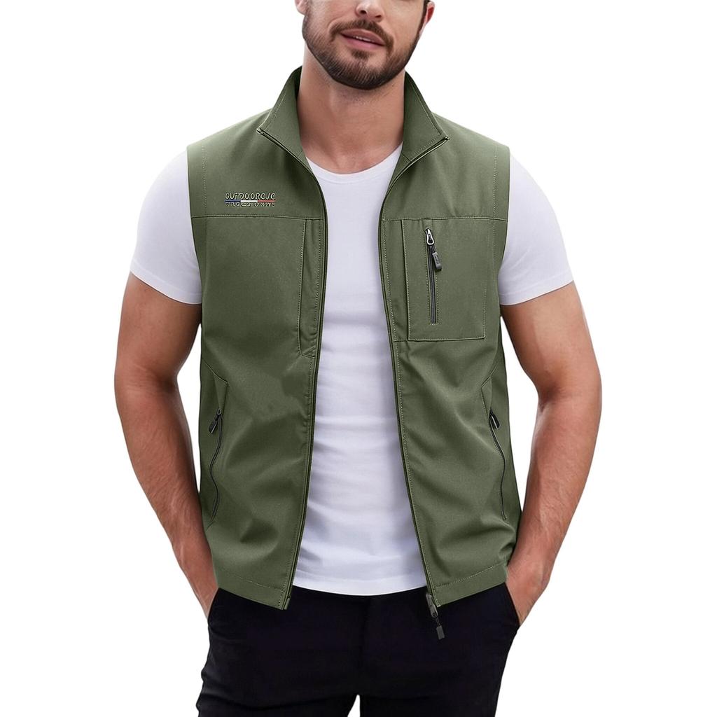 Gilet da Pesca da Uomo Asciugatura Rapida Giacca da Esterno Senza Maniche Leggero Multi Tasche Utilità Abbigliamento da Lavoro Gilet da Escursionismo