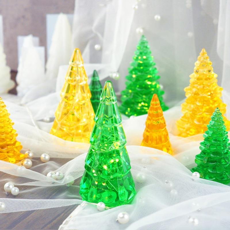 3D Christmas Tree Silicone Resin Mold DIY Jewelry Light Holder Epoxy Resin Mold DIY Handmade Crafts Candle Holder Decor