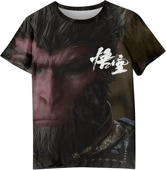 2024 Black Myth Wukong Color Printing Pattern Printing Short Sleeve T-Shirt Summer Men's and Women's Casual Versatile Fashion