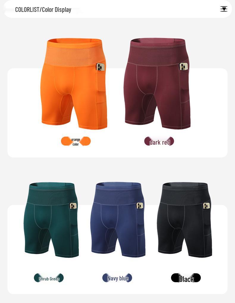 Men's Multi-Pocket Compression Capri Pants for Running, Training, and Cycling