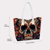 Pixel Skull Pattern Tote Bag Street Style Trendy Women's Shopping Shoulder Bag