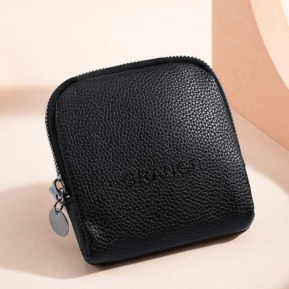 Portable Leather Storage Bag Multi-Compartment Multifunctional Jewelry Organizer Solid Color Small Wallet Outdoor