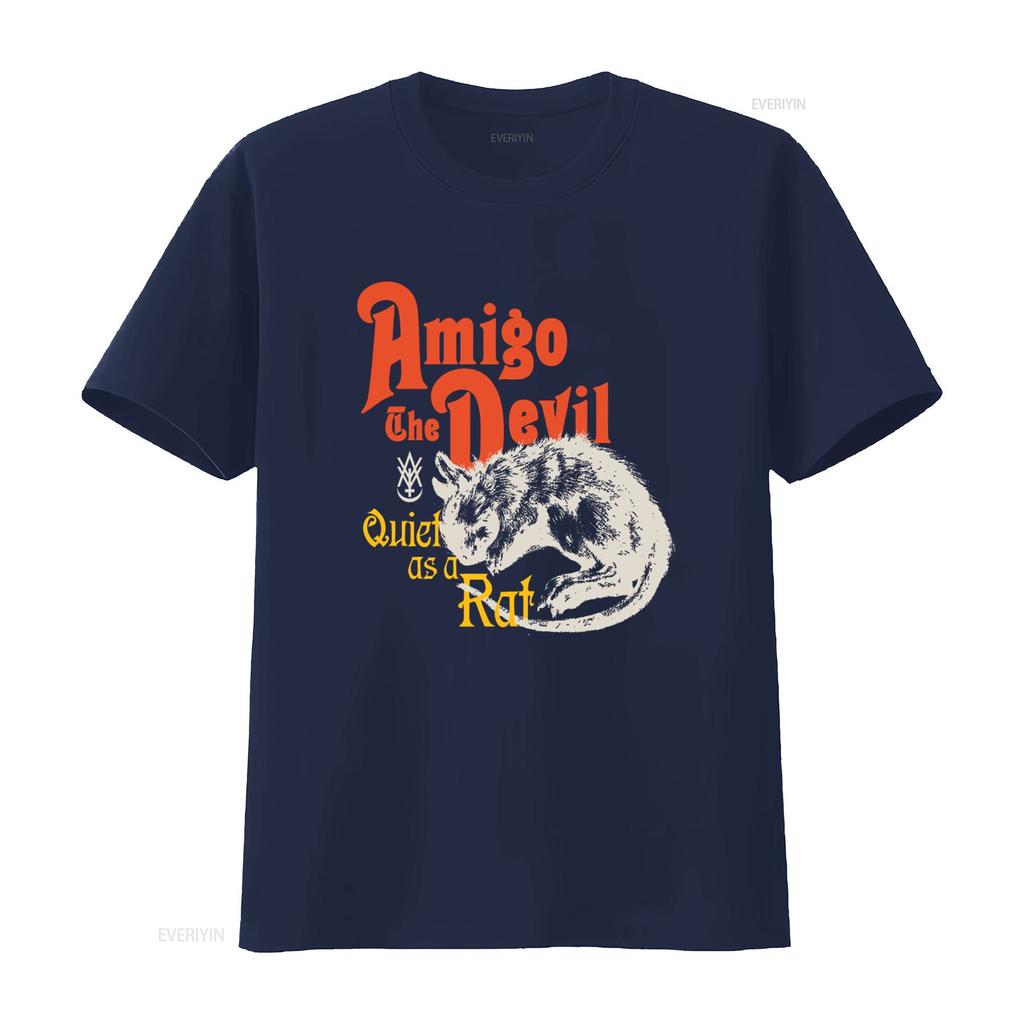 Amigo The Devil Quiet As A Rat T Shirt Black Metal Band vintage Washed designer clothes Unisex Soft Stylish fashion Stretched