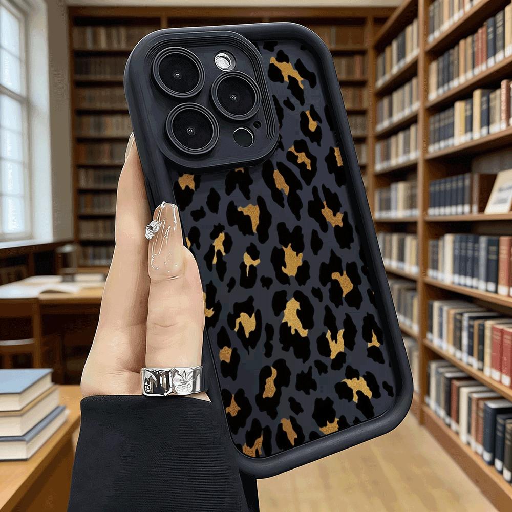 White Gold Leopard Print Luxury Anti-Slip TPU Phone Case For Xiaomi Redmi Note 15 14 13 12 11 10 9 Pro Full Protective Cover