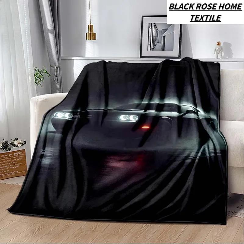 

Fashion Art Print Srt Hellcat Racing Blanket Living Room Sofa Noon Break Plush Sleeping Blanket Boys Bedroom Soft Bed Sheet Gift 80x60in