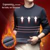 Men's Fleece-Lined Round Neck Long Sleeve Warm Wool T-Shirt