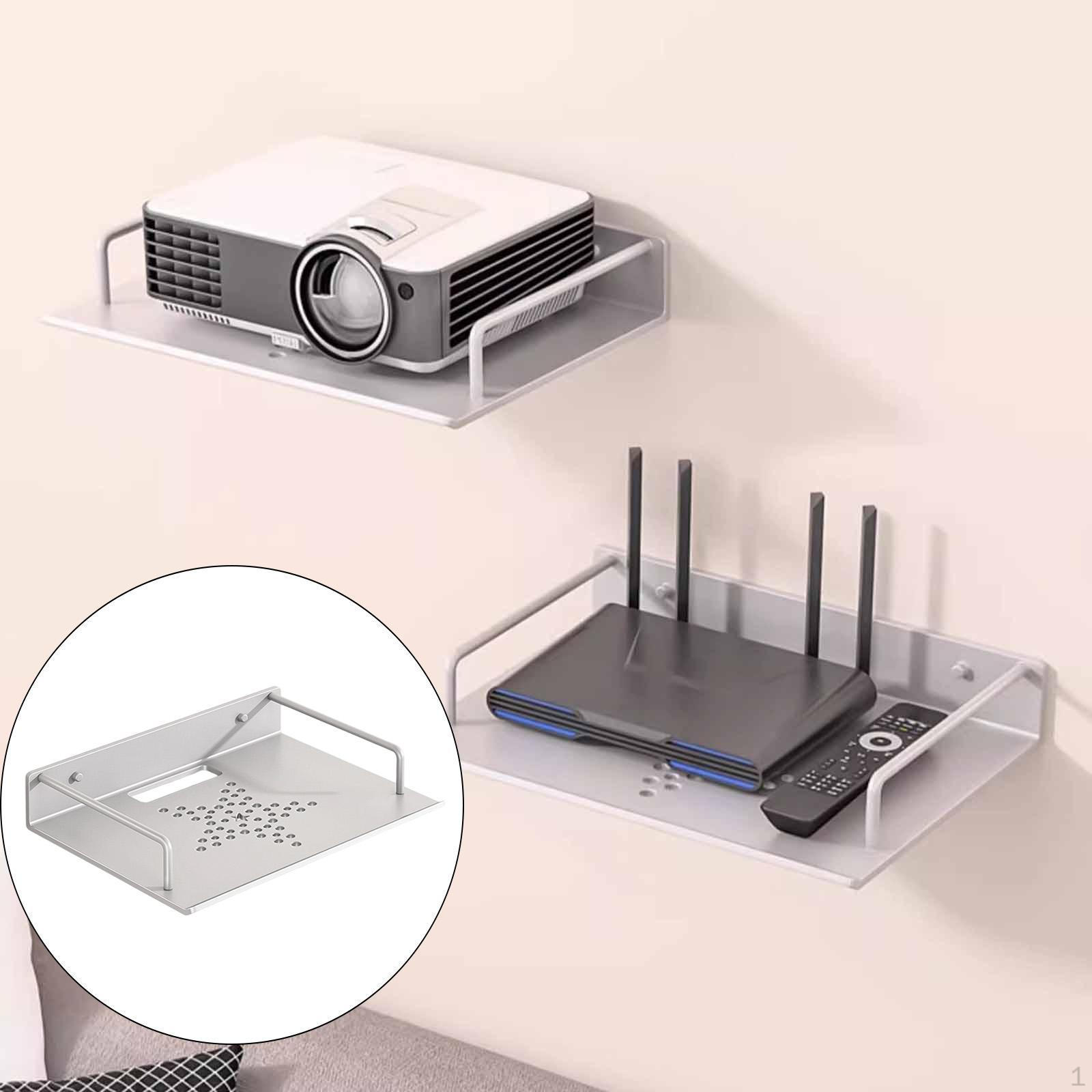 Полка для настенного крепления для поддержки DVD-плеера, игровой приставки 28.5x21cm серебряный