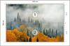 Photomural Fog Over Autumn Forest Washable Fleece 254x184