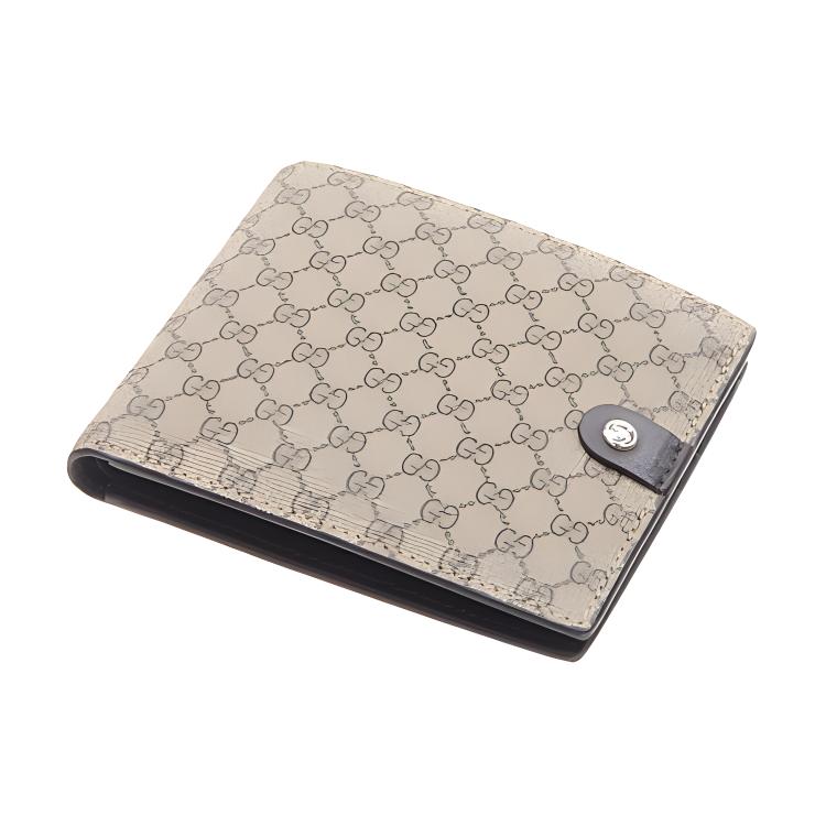Gucci GG Impression Leather Bifold Wallet Grey Black Daily Travel 281951-FX53N-9643
