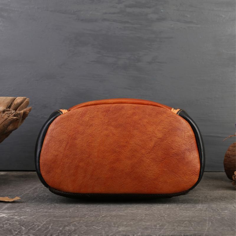 Johnature Retro Handmade Totem Embossed Genuine Leather Backpack Women Bag Large Capacity Cowhide Bagpack Travel Bags