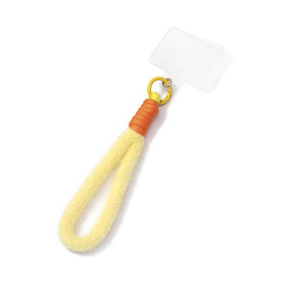 New Fashion Plush Phone Wrist Lanyard With Clear Patch 5 Color Options Durable Shockproof Wristlet Leisure Versatile Accessories