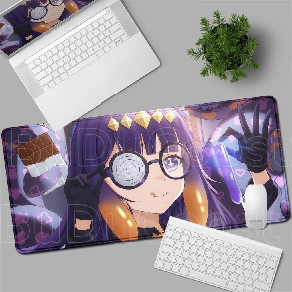 Locking Edge Hololive Computer Office Keyboard Mat XXL Kawaii Anime Girl Ninomae Ina'nis Mousepad Large Office Cabinet Table Mat