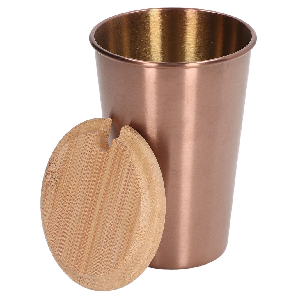 500ML Stainless Steel Beer Mug with Lid Single Layer Water Cup Outdoor Drinking Cup for Household