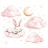 Bunny Wall Stickers On A Cloud - Children'S Room