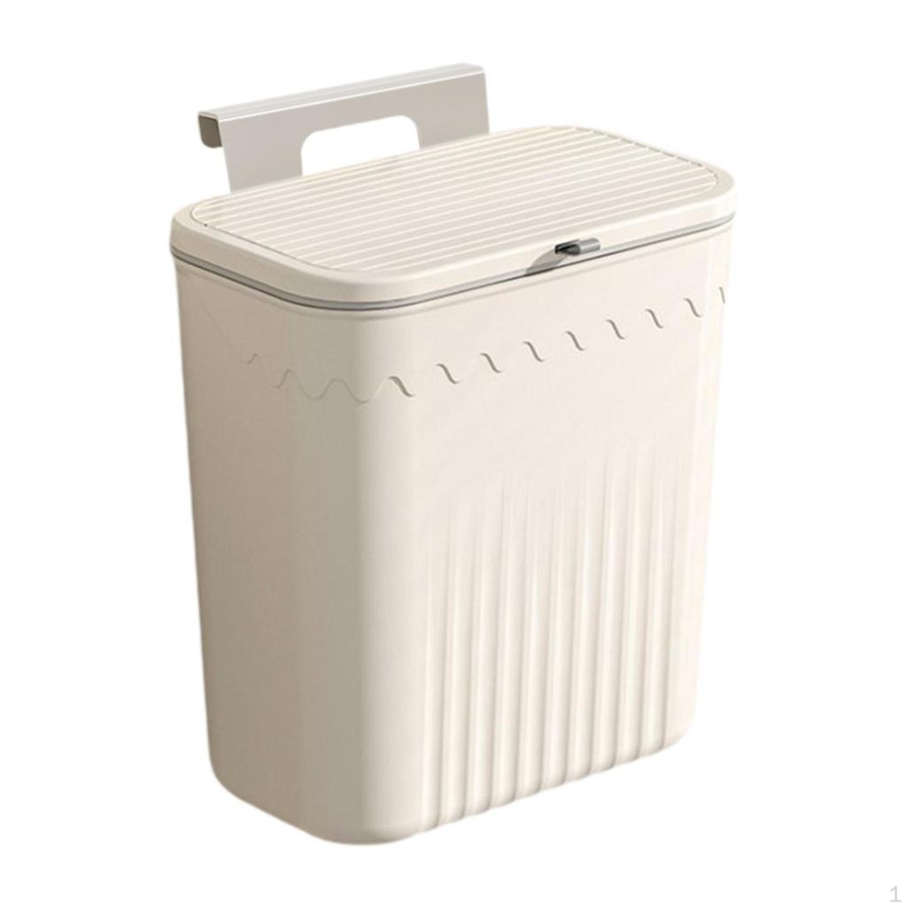 Kitchen Compost Bin Hanging Bathroom Trash Can with Lid, for Home, Office