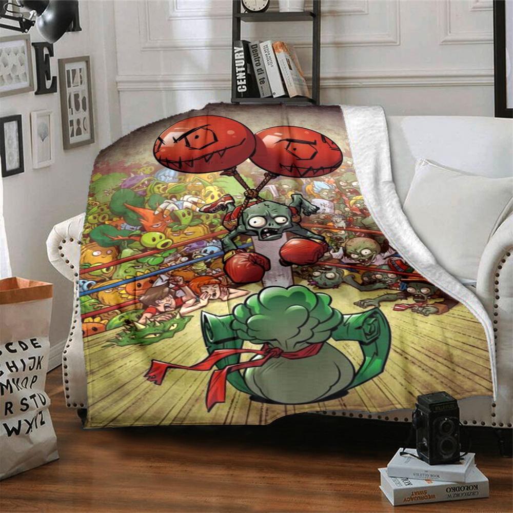 Plants Vs. Zombies Blanket Warmthful Decor Suitable for Livingroom Chair Picnics for All Occasions Modern Unique Gift for Family and Friends Camping