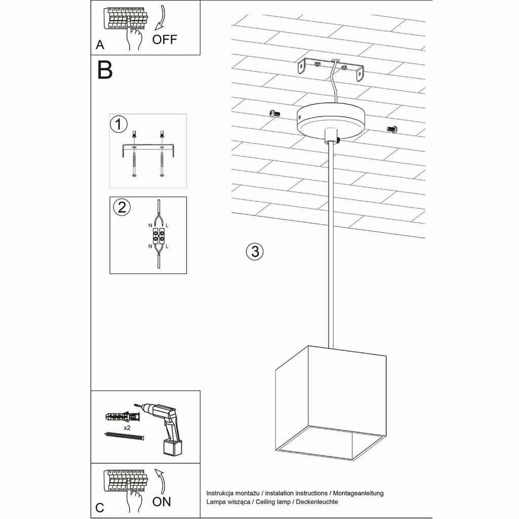 Lampa Wisząca Quad 1 Gu10 Szary Alu Sollux Sl.0061