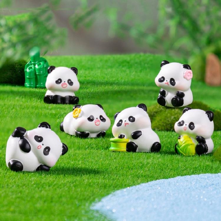 Resin Mini Pandas Miniature Pandas Figurine,Fairys Garden Accessories Garden,Micros Landscape,Plant Pot,Bonsais Craft
