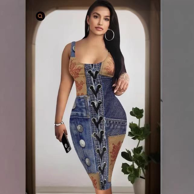 Elegantes Blumen-Spaghetti-Trägerkleid für Damen 2025 - Exotischer Urlaubsstil für Frühling/Sommer