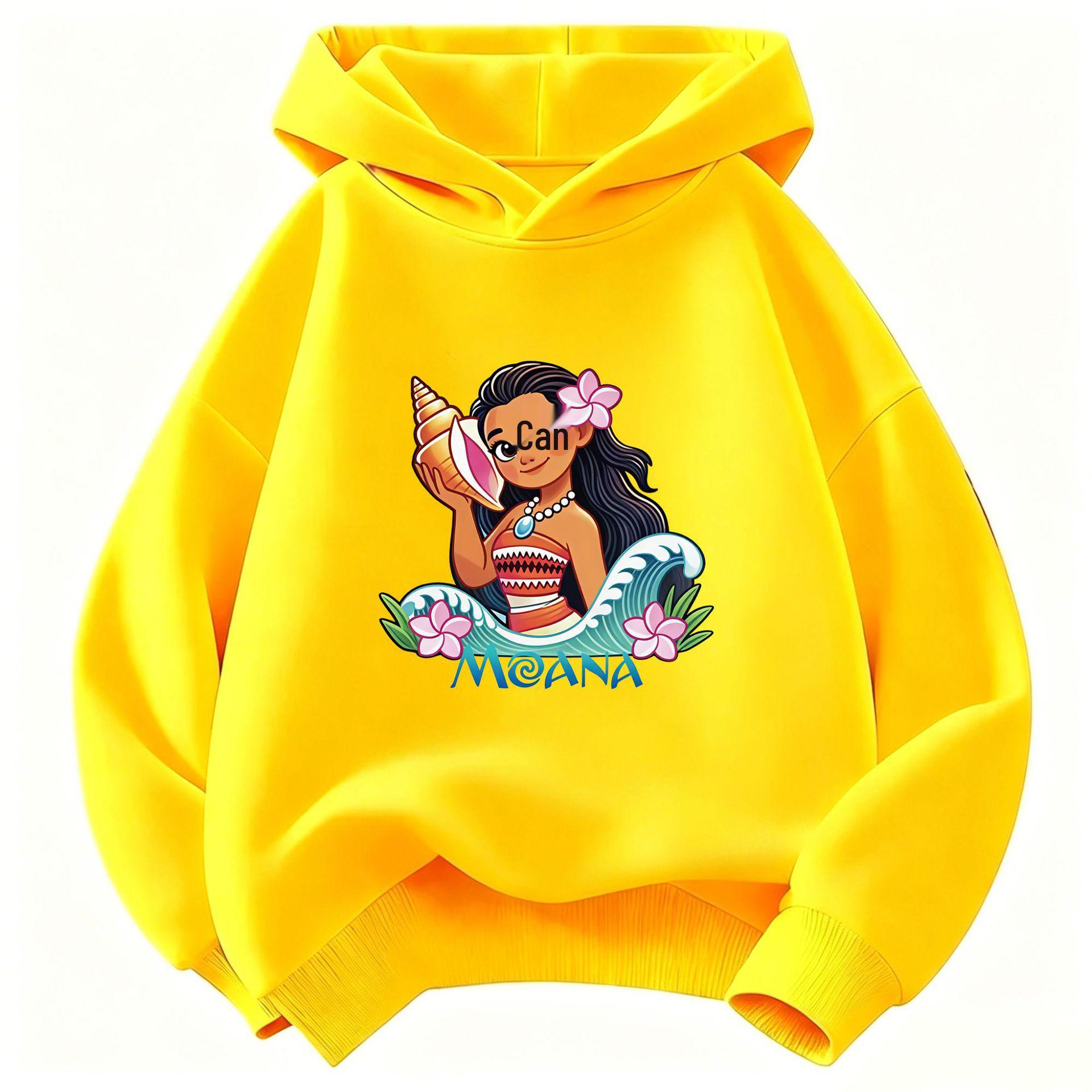 Moana Long Sleeve Cartoon Hoodie for Girls 120 cm жёлтый