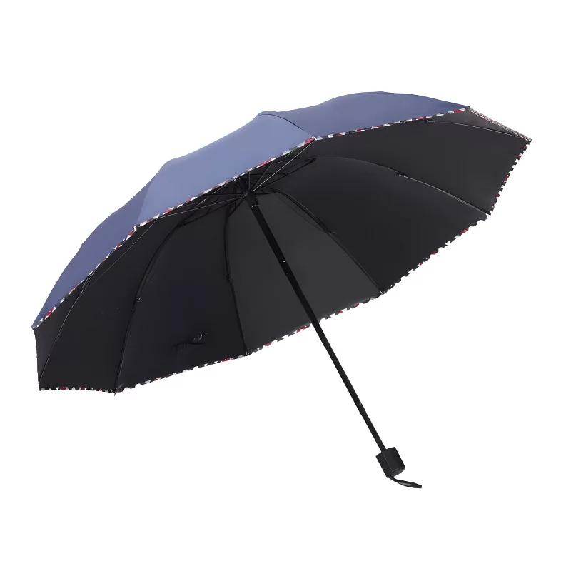 Ten-Rib Extra-Large Folding Umbrella, Uv Protection Umbrella for Three People, Dual-Use for Sun and Rain, Enlarged Manual 70% off Sun Umbrella