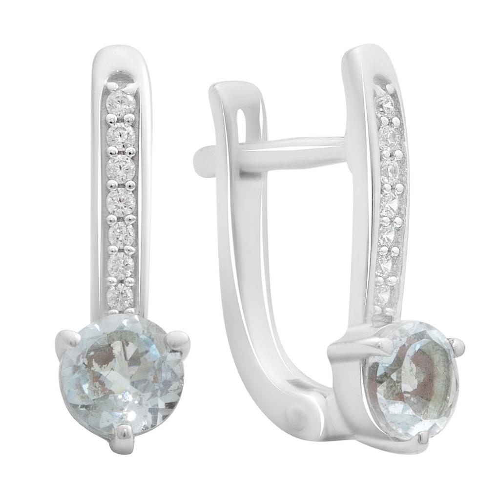 Серебряные серьги с натуральным топазом 1.361ct (2188247)