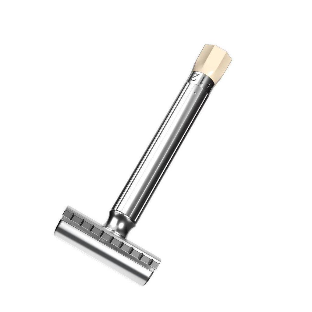 Adjustable T-Type Manual Razor for Men - Double-Edge, Old-Fashioned, Two-Piece Design