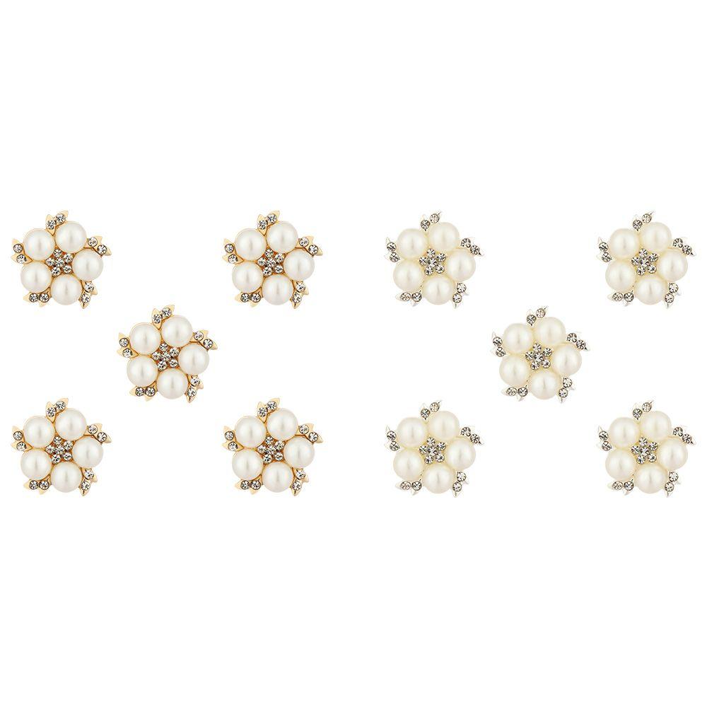 Clothes Decoration Pearl Flower Buttons Sewing Buttons Crystal Glass Stone Rhinestone Buttons