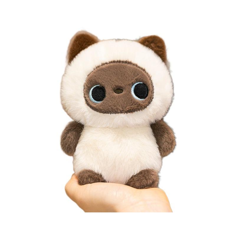 Mini Cute Little Fox Table Companion Doll Dolls Siamese Cat Plush Toys Office Ornaments Doll